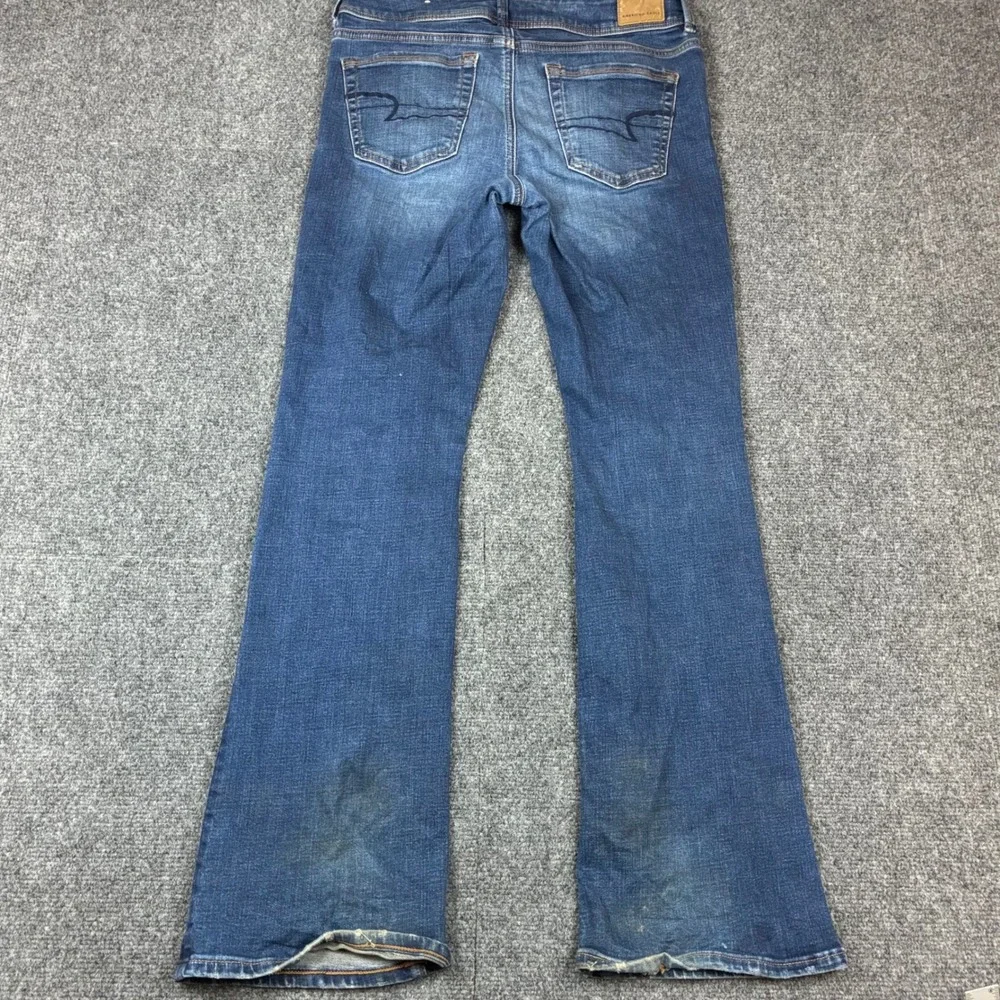 American Eagle Super Stretch Kick Boot Jeans Blue Womens 8 Regular Medium‎ Wash